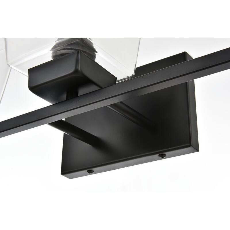Merlin 1 Light Black and Clear Bath Sconce