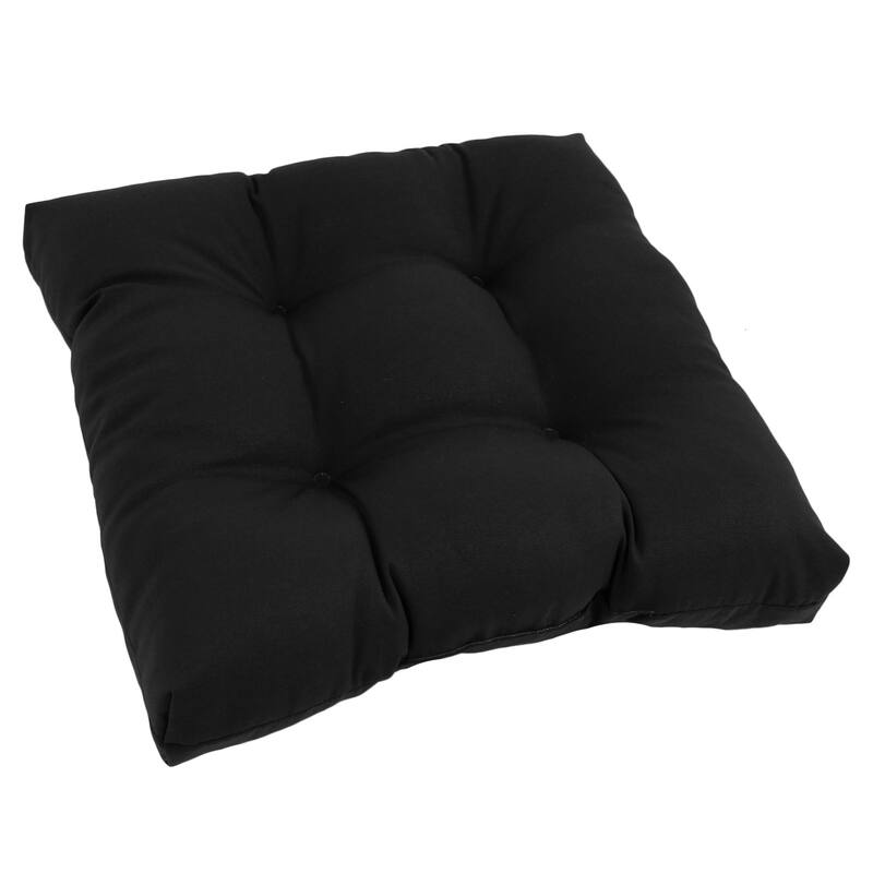 19-inch Twill Square Chair Cushion (Set of 1, 2, or 4) - 19" x 19" - Single - Black