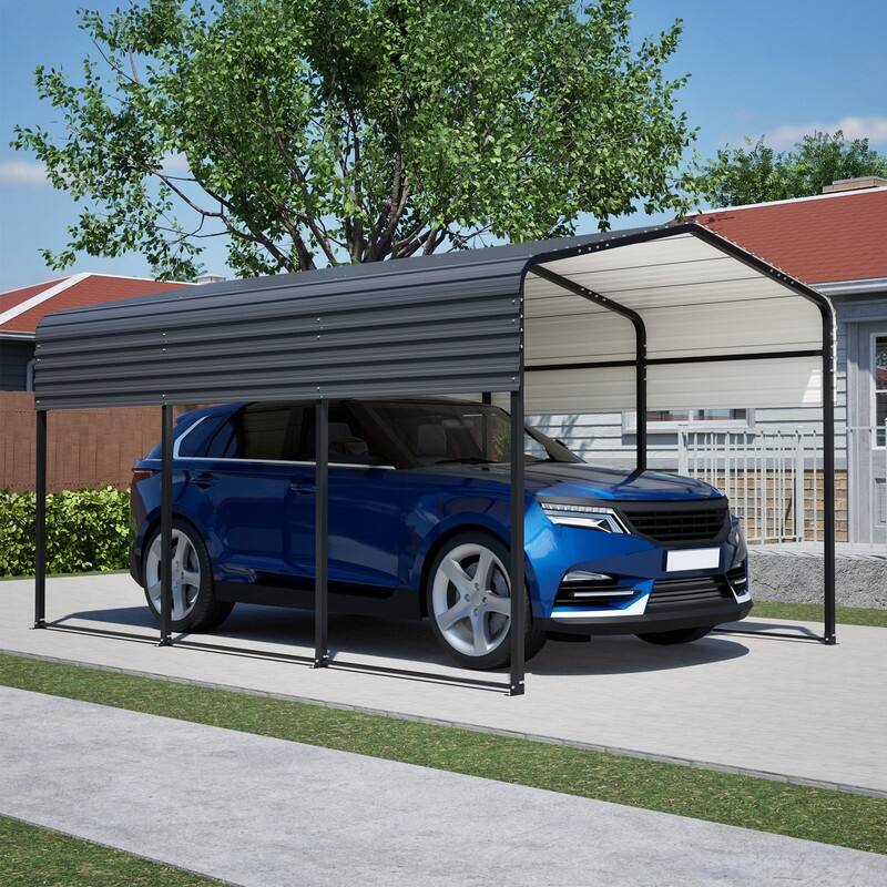 10x15 FT Metal Carport Carports with Waterproof Cloth, Heavy Duty Galvanized Steel Roof, Outdoor Car Shelter.
