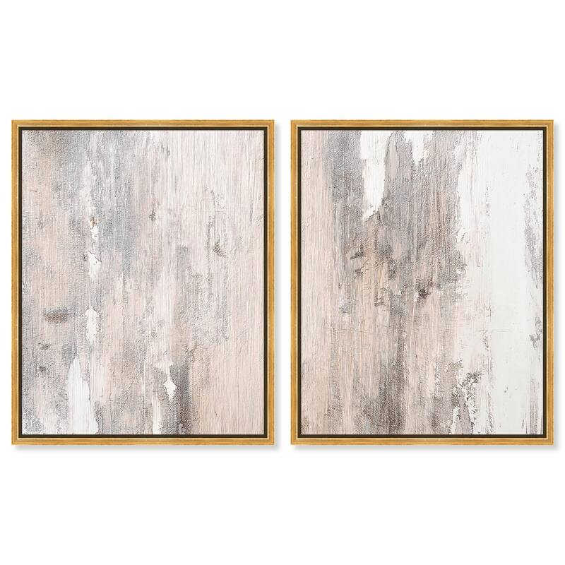 Striated Texture I Canvas Set of 2 by Art Remedy - 20" x 24" - Gold