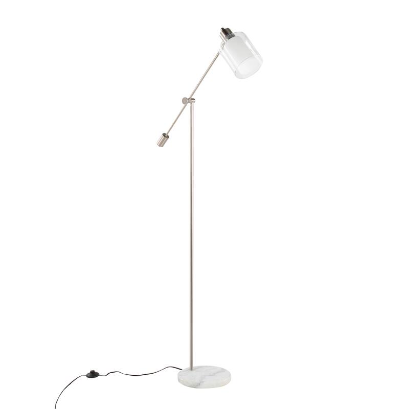 Lumisource Floor Lamp White Marble and Metal with Clear Frosted Glass - 29.5"Lx10.75"Wx73"H