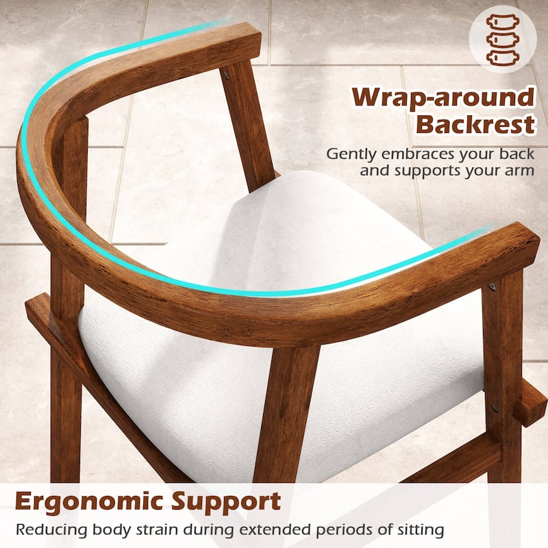 Costway Wooden Dining Chairs Set of 2/4 with Wrap-around Armrest &
