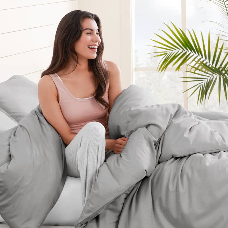 Bare Home Cotton Flannel Duvet Cover and Sham Set