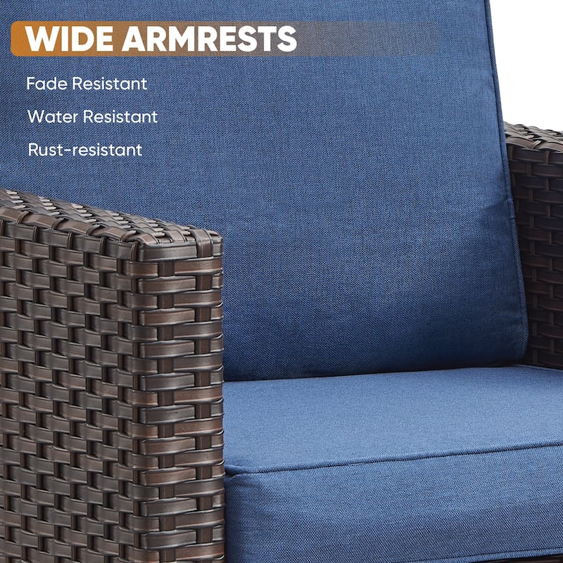 Outdoor Wicker Rattan Furniture with Fire Table