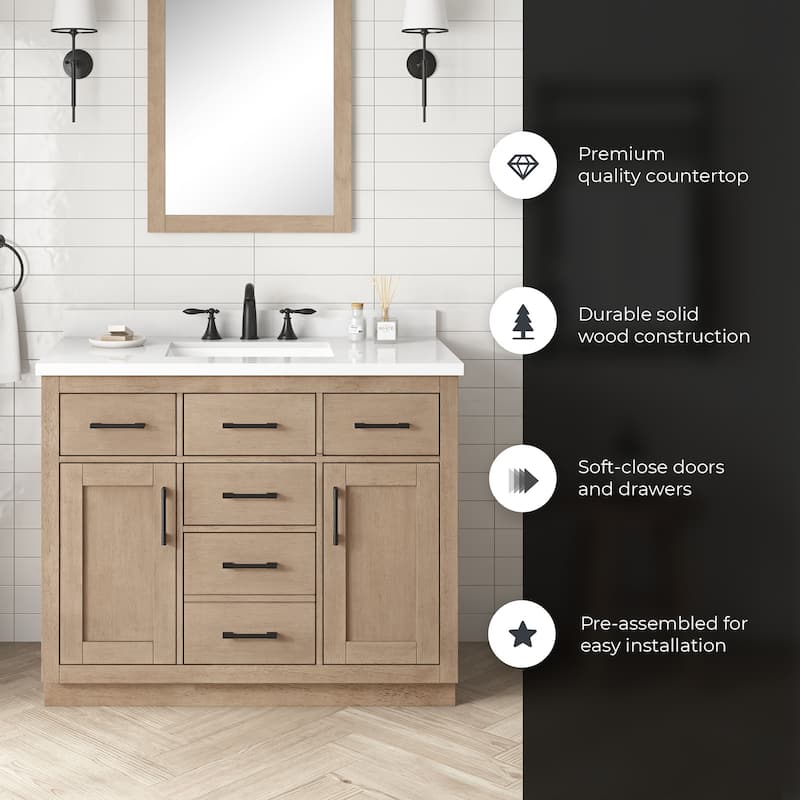 Athea Bathroom Vanity with White Engineered Marble Top