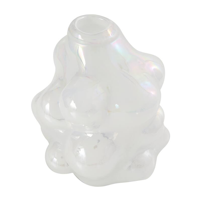Clear Glass Handmade Abstract Bubble Vase