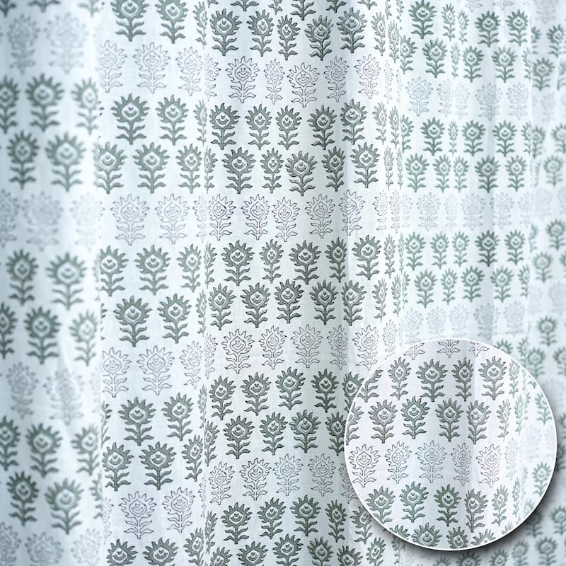 Fabdivine Handmade Block Print Viscose Linen Gift Home Decorative Accent Vintage Curtain or Drape