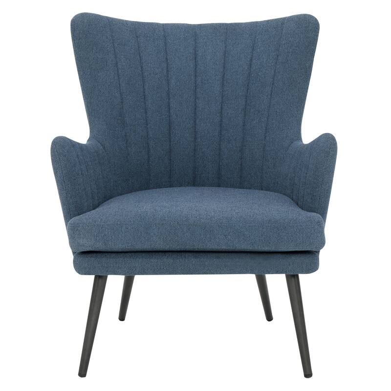Jenson Accent Chair with Fabric and Grey Legs