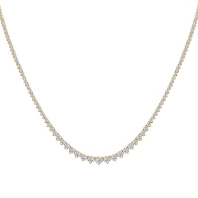Marquee 7 Carat TW Graduated Lab Grown Diamond Tennis Necklace in 14K Yellow Gold