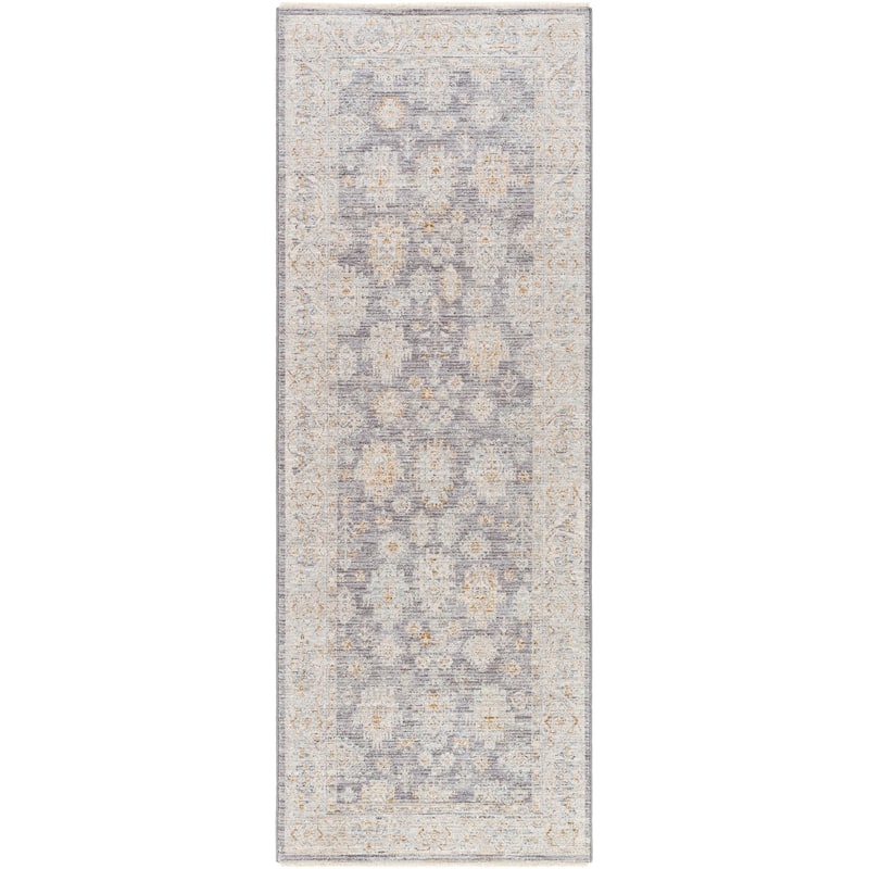 Livabliss Traditional Avant Garde Medallion Area Rug - 2'7" x 7'3" - Slate Blue