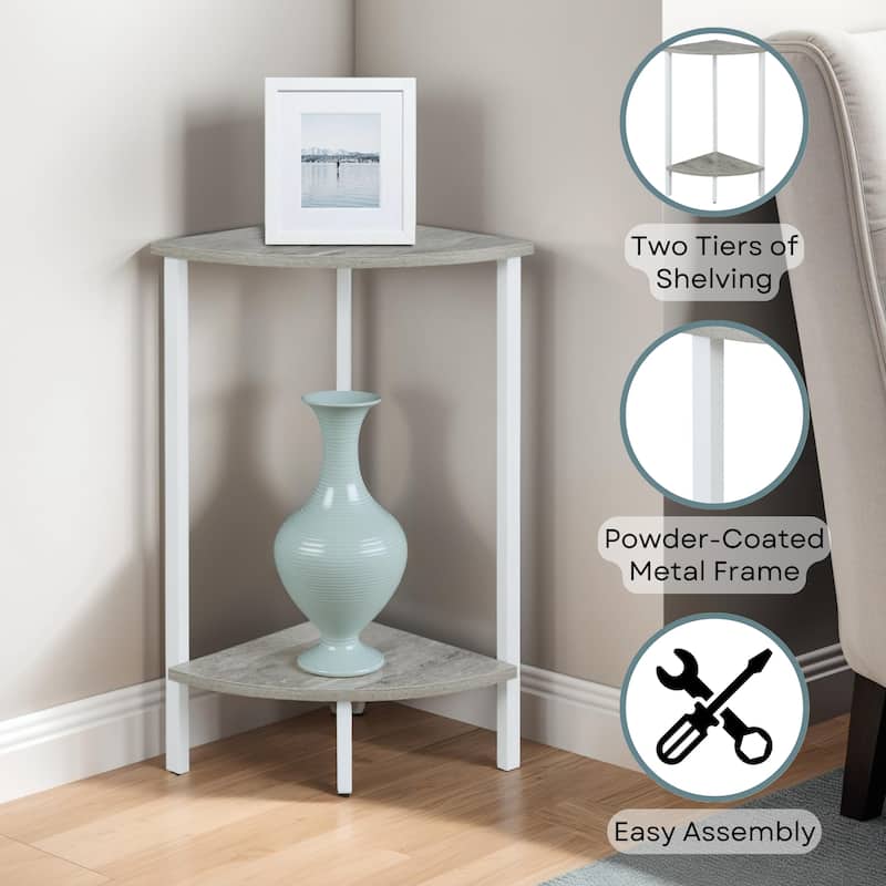Convenience Concepts Graystone 31 inch 2 Tier Corner Plant Stand