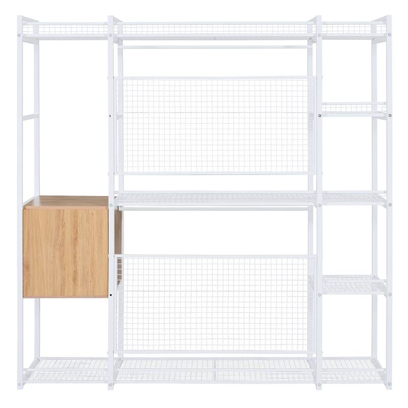 Open-Style Wardrobe with Hanging Rails, Shelves and Drawers - N/A