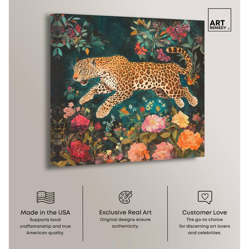 Tigers and Blooms Canvas by Art Remedy, Gallery Wrapped