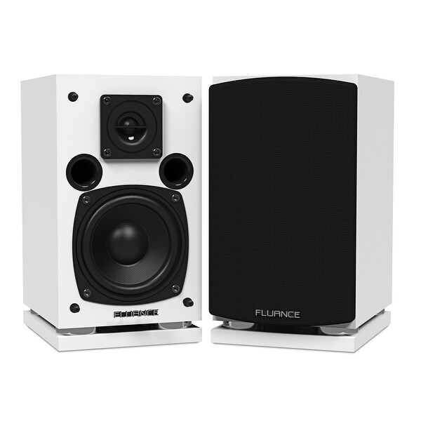 white surround sound speakers