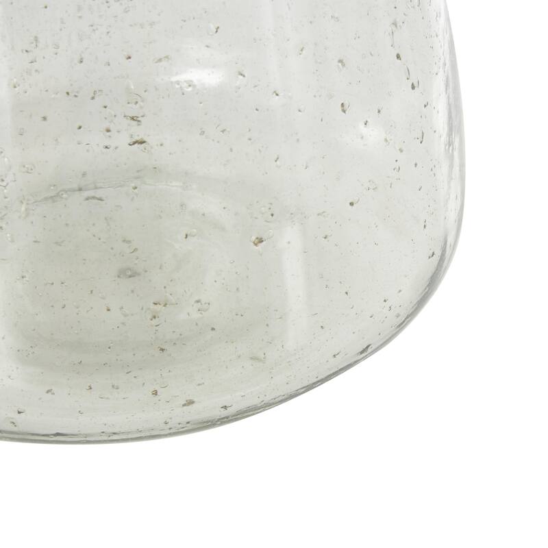 Glass Speckled Vase with Brown Accents - Clear - Roche River Decor