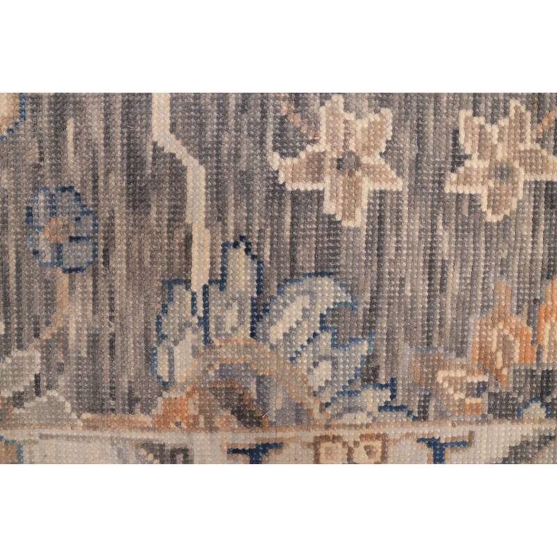 ECARPETGALLERY Hand-knotted Modern Oushak Dark Grey Wool Rug - 9'0 x 12'3