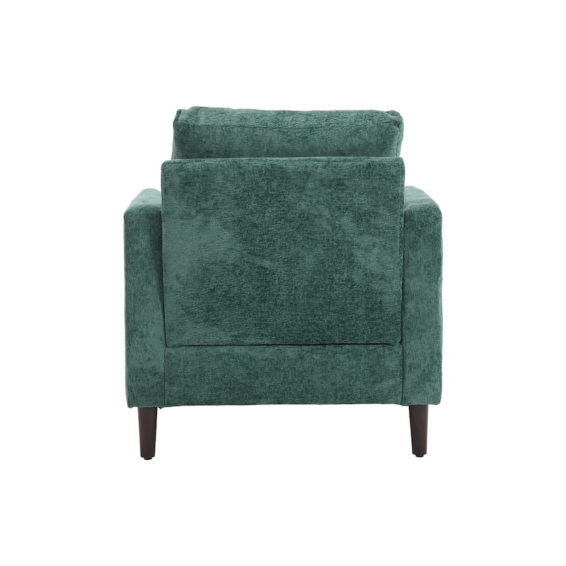 Emerald Chenille Wood Frame Armchair for Living Room, Bedroom or Reading