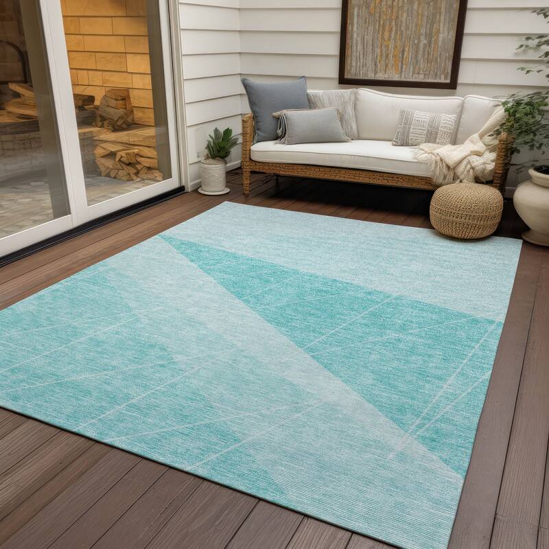 Machine Washable Indoor/ Outdoor Chantille Modern Prism Rug
