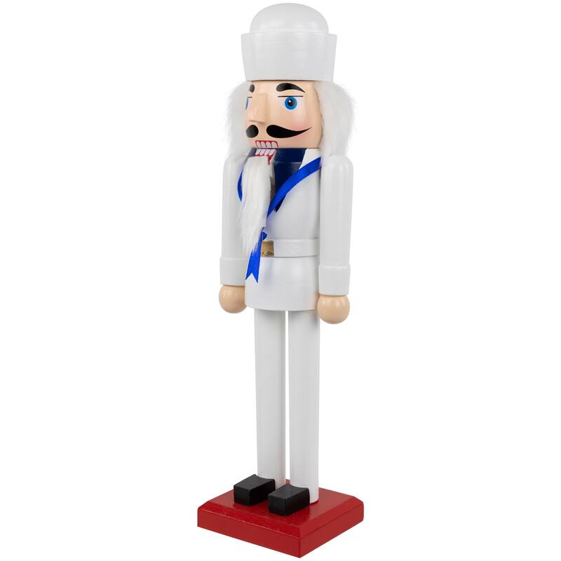14" White and Blue Navy Sailor Christmas Nutcracker