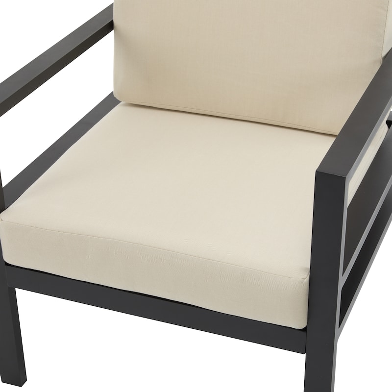 Christopher Knight Home - PureNest 27.7'' Outdoor Lounge Chair with Aluminum Frame, Weather-Resistant Cushions, Sleek Design