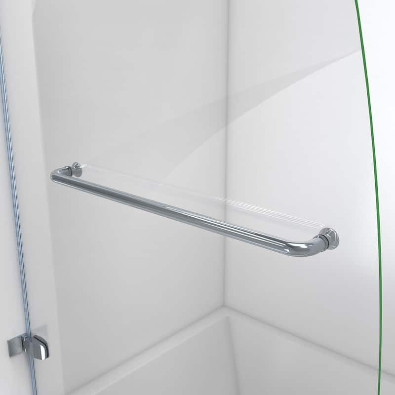 DreamLine Aqua Uno 56-60 in. W x 58 in. H Frameless Hinged Tub Door with Extender Panel - 56" - 60" W