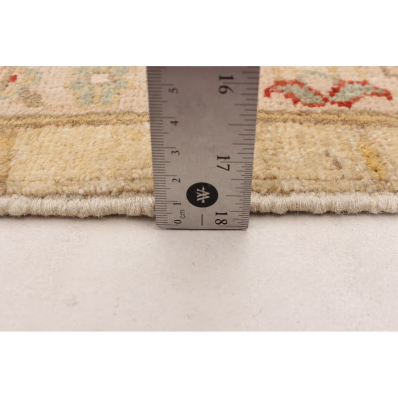 ECARPETGALLERY Hand-knotted Peshawar Oushak Ivory Wool Rug - 9'4 x 12'1