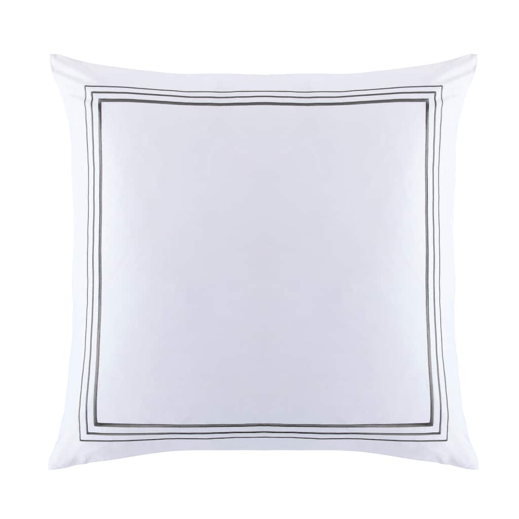 HiEnd Accents 100% Cotton Hotel Luxury Embroidered Border Euro Sham, 27"x27", 1PC