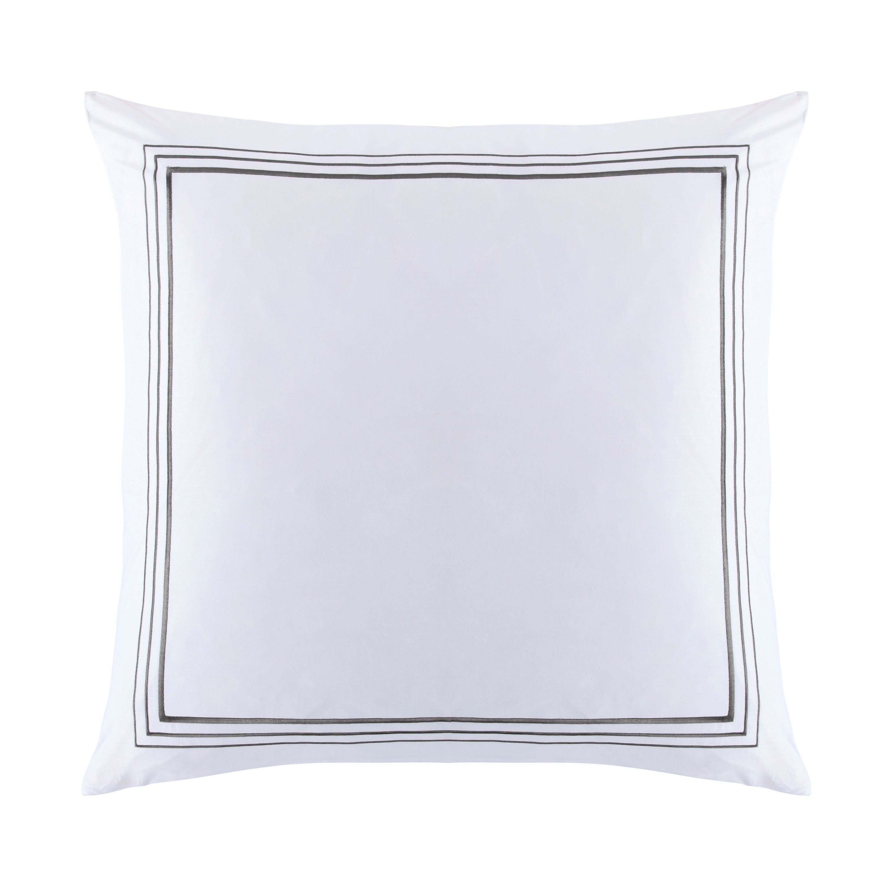 HiEnd Accents 100% Cotton Hotel Luxury Embroidered Border Euro Sham, 27"x27", 1PC