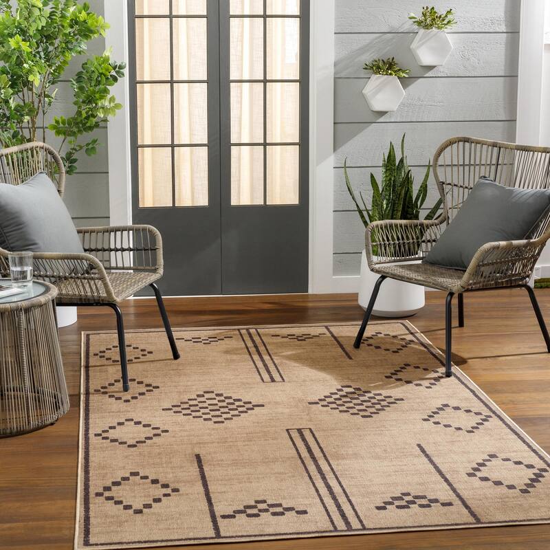 Drissa Recycled Bohemian Washable Area Rug - Natural/Grey - 6' x 9'