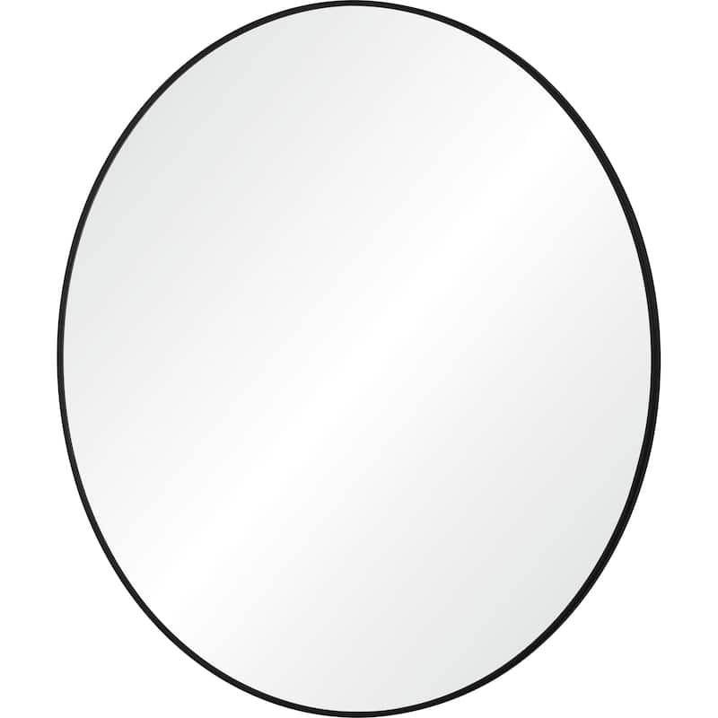 Round Matte Framed Wall Mirror - 36" - Black