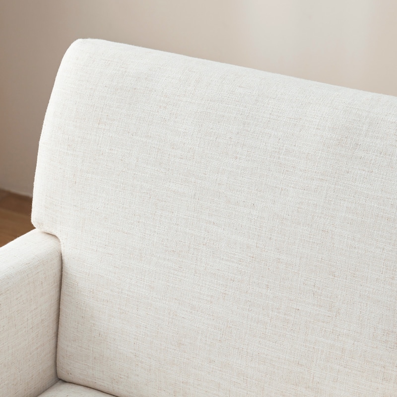 Modern Upholstered Armchair with Linen Fabric, Comfortable Accent Chair for Living Room, Bedroom or Office – Beige/blue/grey