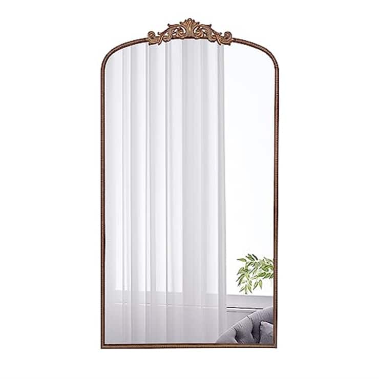 Arched Full Length Mirror Hanging or Leaning Against Wall