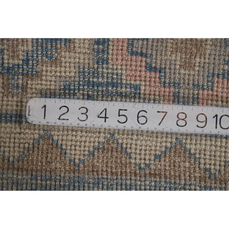 Hand Knotted Oriental 100% Wool Carpet Transitional All-Over Navy Blue & Blues Oushak Area Rug - 9' 11'' X 8' 4''