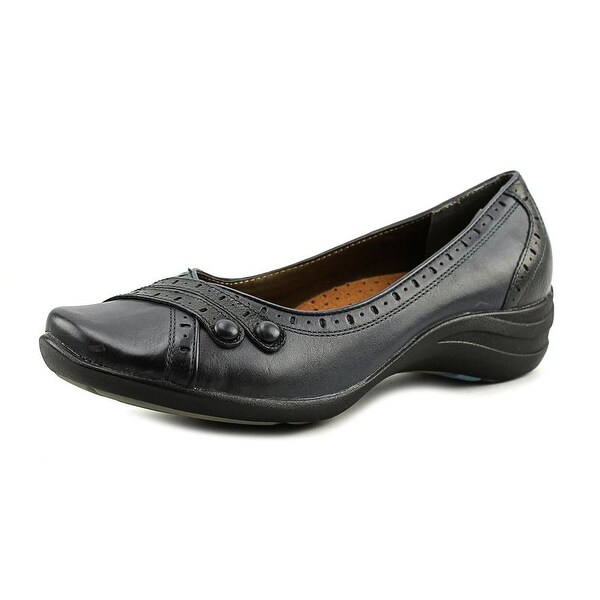 Hush Puppies Burlesque Women EW Round Toe Leather Blue Flats