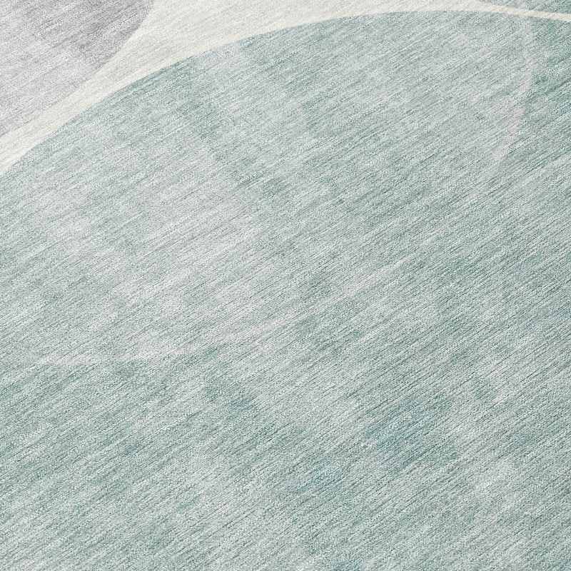 Machine Washable Indoor/ Outdoor Abstract Circles Chantille Rug