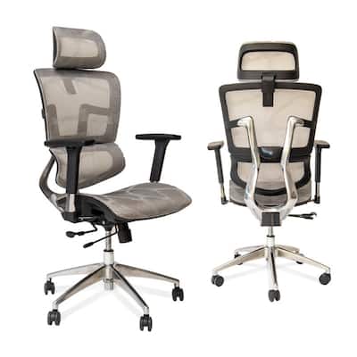 ErgoMax 53 in Tall Black Ergonomic Adjustable Office Chair w/ Aluminum Back and Base, Home Office Ergonomic Chair