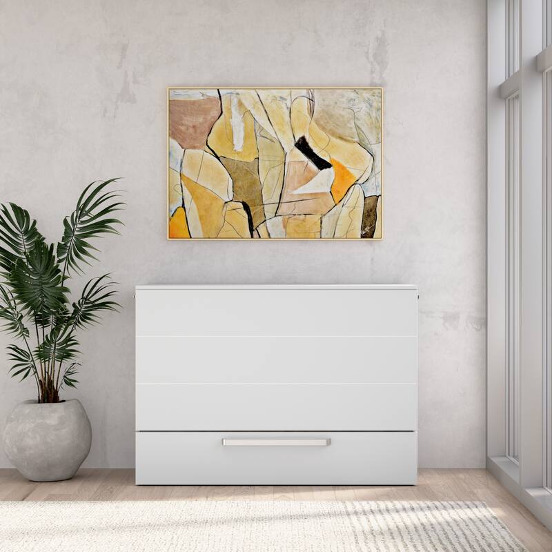 Bestar Borealis 57W Full Murphy Cabinet Bed with Pullout Drawer