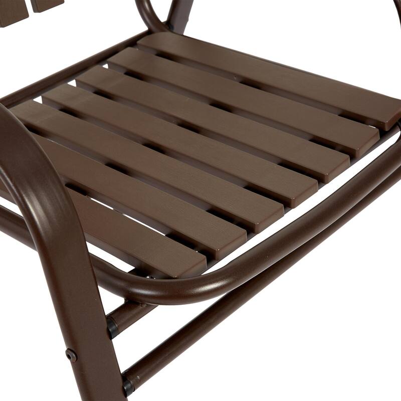 5 Piece Outdoor Dining Table Set, All Weather Outdoor Table and Chairs Set with Square Metal Dining Table with Plastic Chair