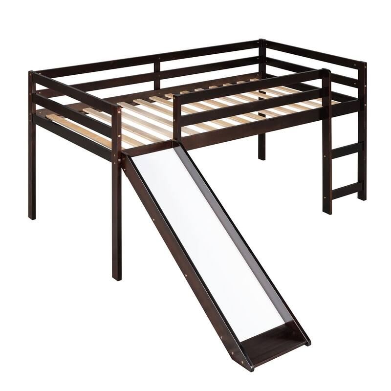 Merax Twin Loft Bed with Slide, Ladder