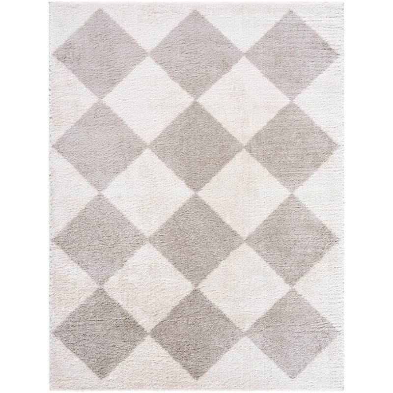 Livabliss Scandinavian Fossay Shag Diamond Washable Area Rug