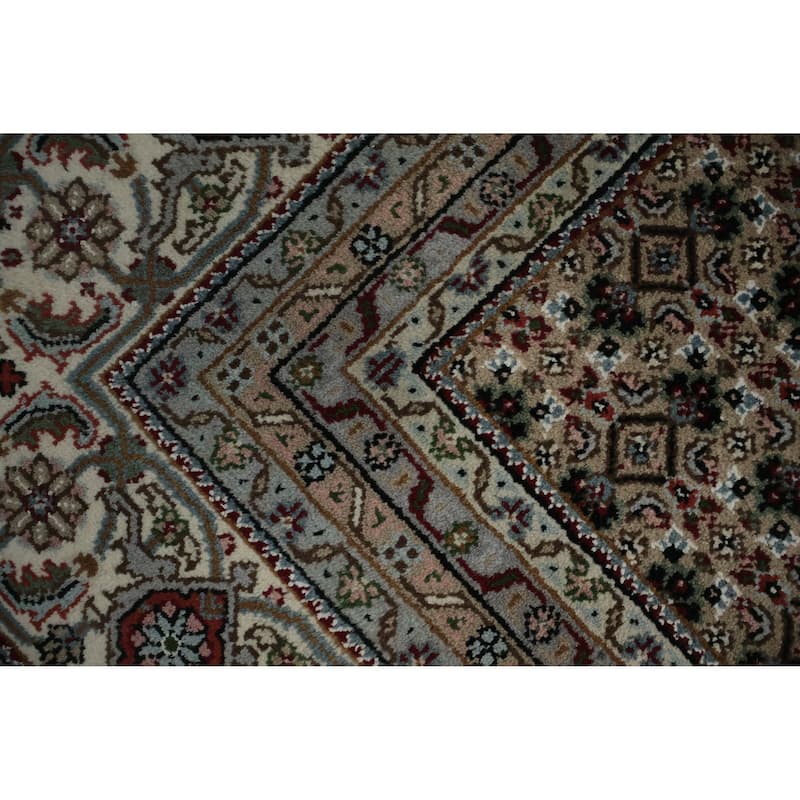Hand Knotted Oriental 100% Wool Carpet Traditional Floral Red Tabriz-Mahi Area Rug - 11' 10'' X 8' 2''