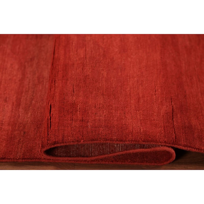 Gabbeh Modern Runner Rug Handmade Foyer Wool Carpet - 3'2" x 9'8"