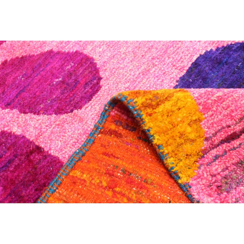 ECARPETGALLERY Hand-knotted Opulence Dark Pink Silk Rug - 4'9 x 6'9