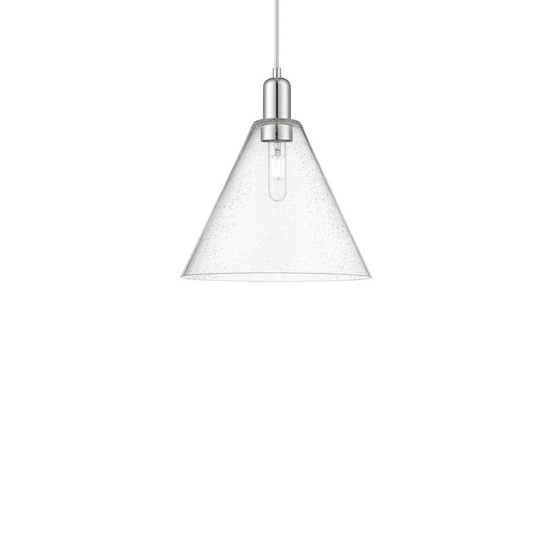 Innovations Lighting 716-1P-14-12 Berkshire Glass Pendant Berkshire - Polished Chrome / Seedy