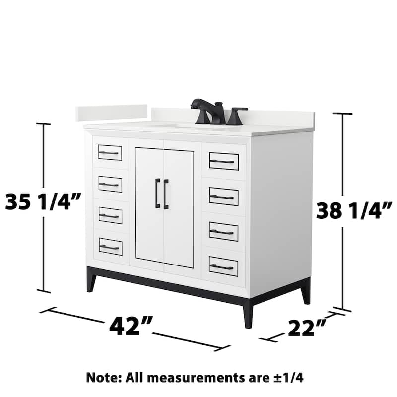 Wyndham Collection WCH515142S-QTZ-US3MXX Marlena 42" Free Standing