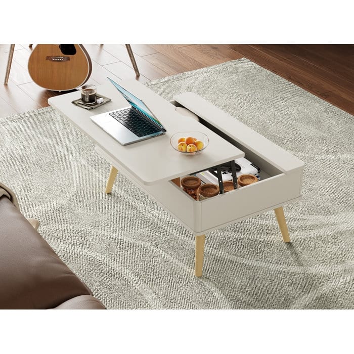 Elevatelux Rectangle Lift Top Square Coffee Table With Storage 37 x 23.5''