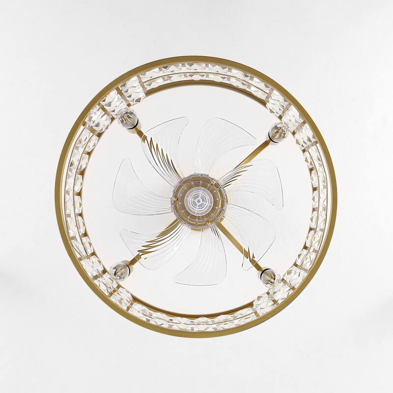 GetLedel 18-in Crystal Chandelier Ceiling Fan with Remote and Light - 18"