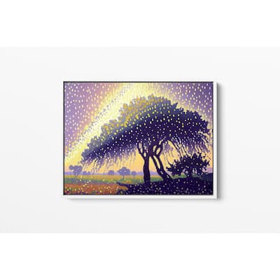 Amrita Sen Sunrise on Tree Premium Canvas - White Frame