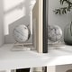 preview thumbnail 13 of 18, Arcilla Elemental - White Marble Globe Decorative Bookends with Silver Metal Accents (Set of 2)