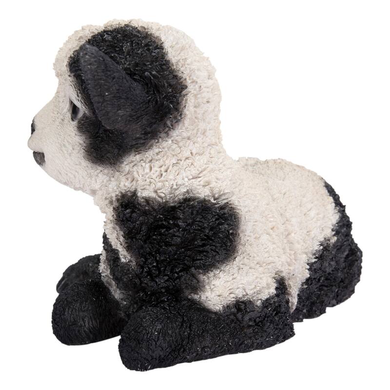Small Baby Lamb Lying Down Outdoor Garden Statue- 9.25"